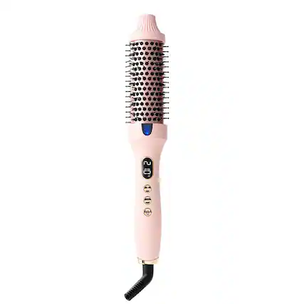 Front. Cluzine - Keratin Coated Hot Air Brush, 2-in-1 Straightener & Curler, Frizz-Free Styling with Long-Lasting Hold.