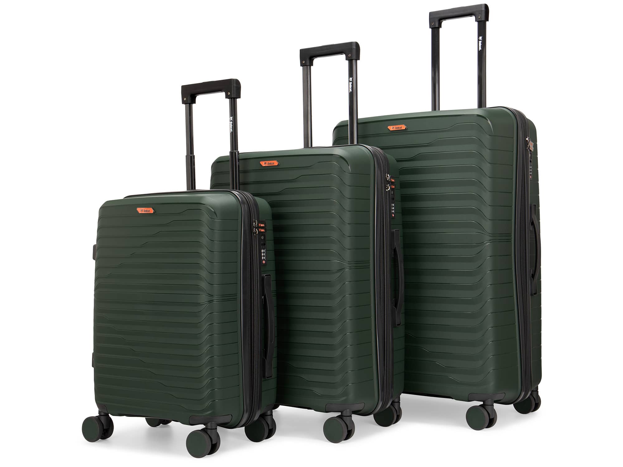 Bobcat - Excavator 3 Piece Expandable Hardside Spinner Luggage Set with TSA Lock - Deep Forest
