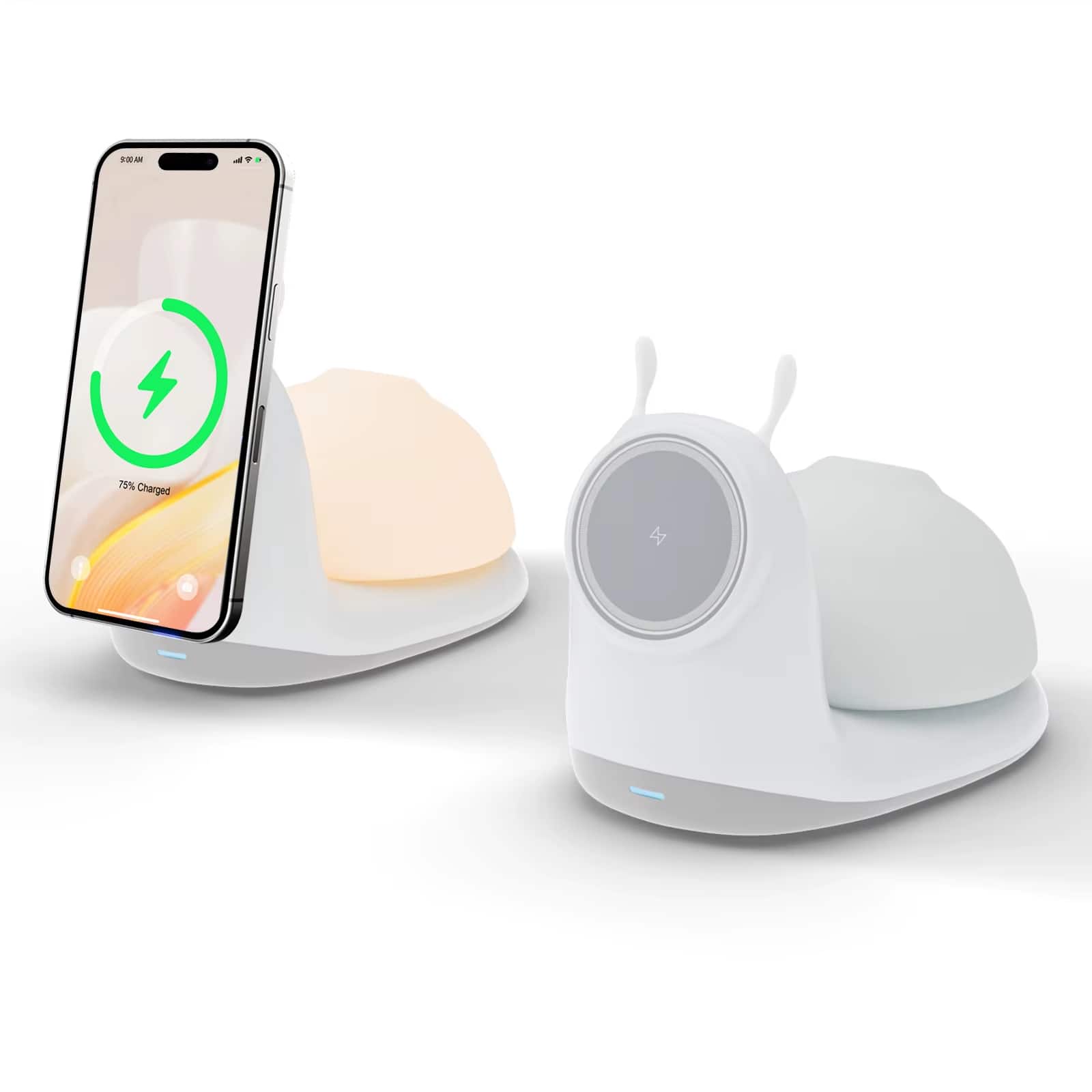 Luckbyte - 15W Magnetic Wireless Charging Stand with Night Light, Foldable Travel Charger for iPhone Series,Adjustable Phone Cradle