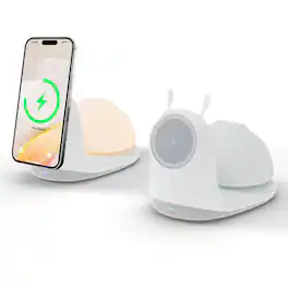 Luckbyte - 15W Magnetic Wireless Charging Stand with Night Light, Foldable Travel Charger for iPhone Series,Adjustable Phone Cradle
