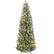 Front. Best Choice Products - Best Choice Products 7.5ft Frosted Pre-Lit Artificial Scotch Pine Pencil Christmas Tree w/ 300 LED Lights, Metal Stand - Frosted.