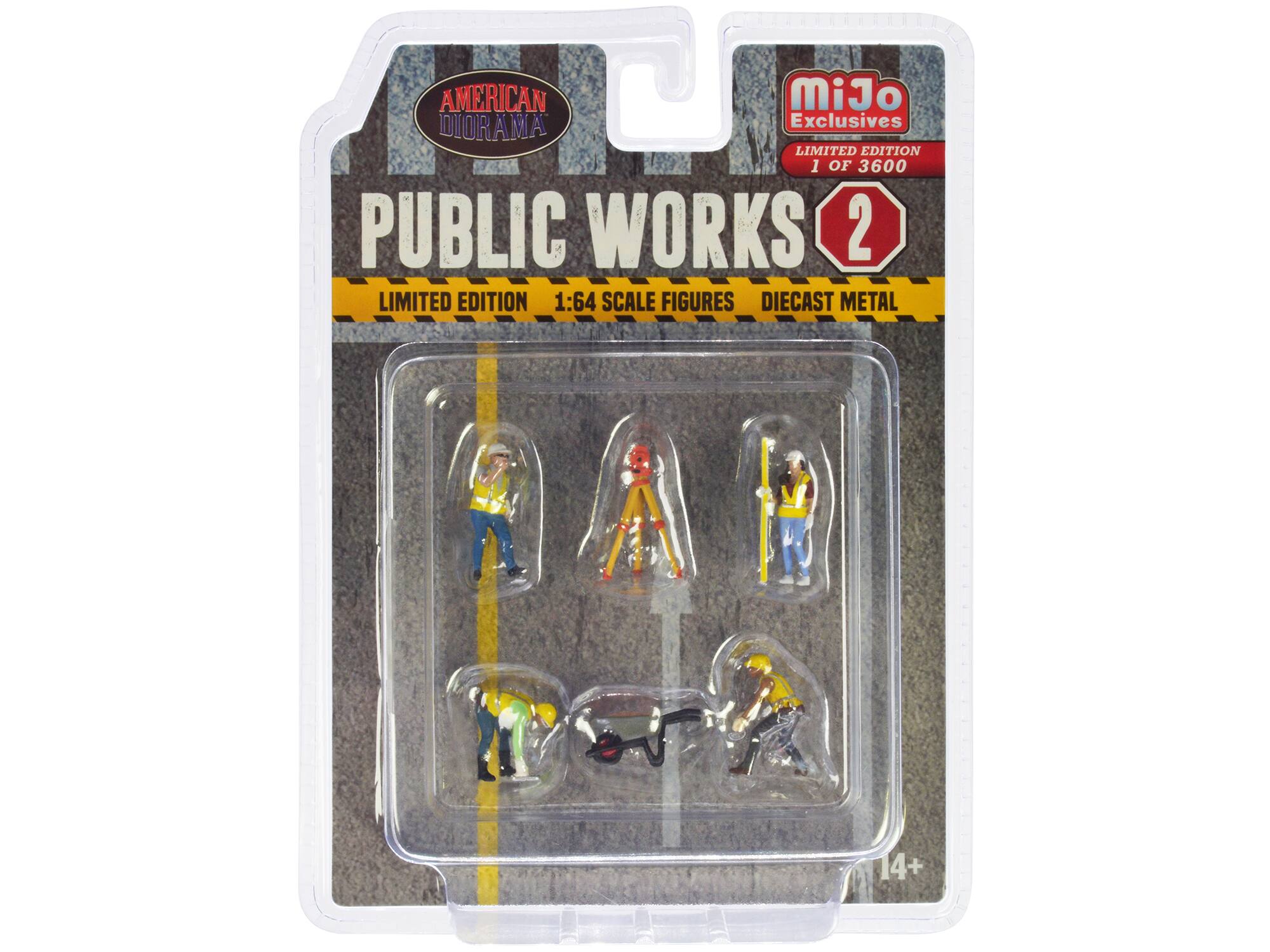 AMERICAN DIORAMA Exclusives LIMITED EDITION 1 OF 3600 PUBLIC WORKS 2 LIMITED EDITION 1:64 SCALE FIGURES DIECAST METAL  
14+