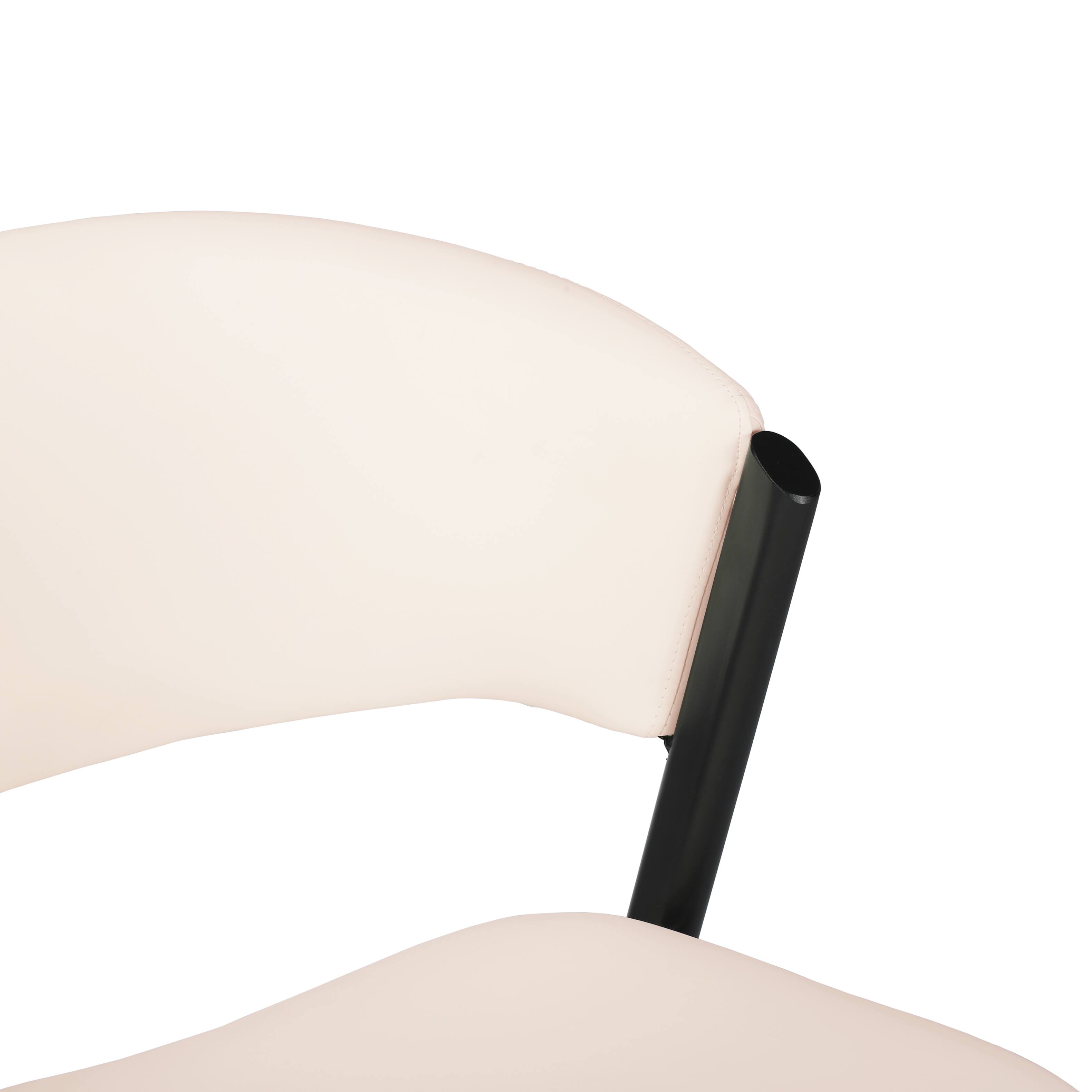 Alt View 6. LeisureMod - Aspen Modern Leather Dining Chair with Iron Legs & High-Density Foam - Fully Assembled - White.