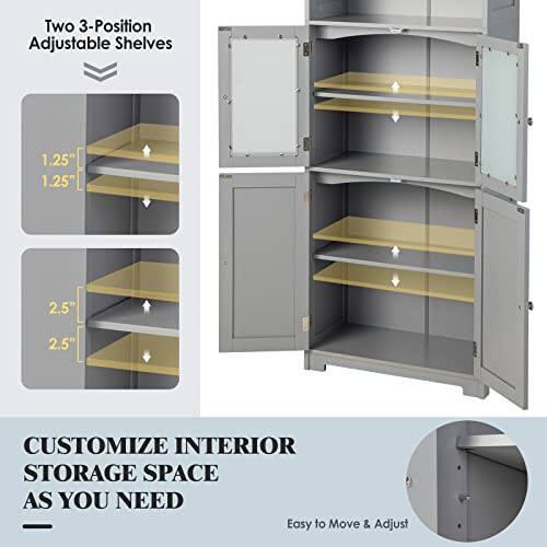 Two 3-Position Adjustable Shelves 1.25" 1.25" 2.5" 2.5" CUSTOMIZE INTERIOR STORAGE SPACE AS YOU NEED Easy to Move & Adjust