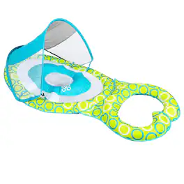SwimWays - 9 to 24 Months Mommy and Me Baby Spring Float with Canopy and Mesh Bed - Multicolor