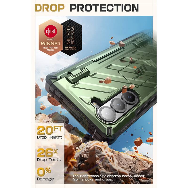 **DROP PROTECTION**

- **c|net DROP TEST WINNER**
- **MIL STD 810G-516.6 MILITARY DROP TESTED**

**20FT**  
Drop Height

**26x**  
Drop Tests

**0%**  
Damage

Top-tier technology absorbs heavy impact from shocks and drops.