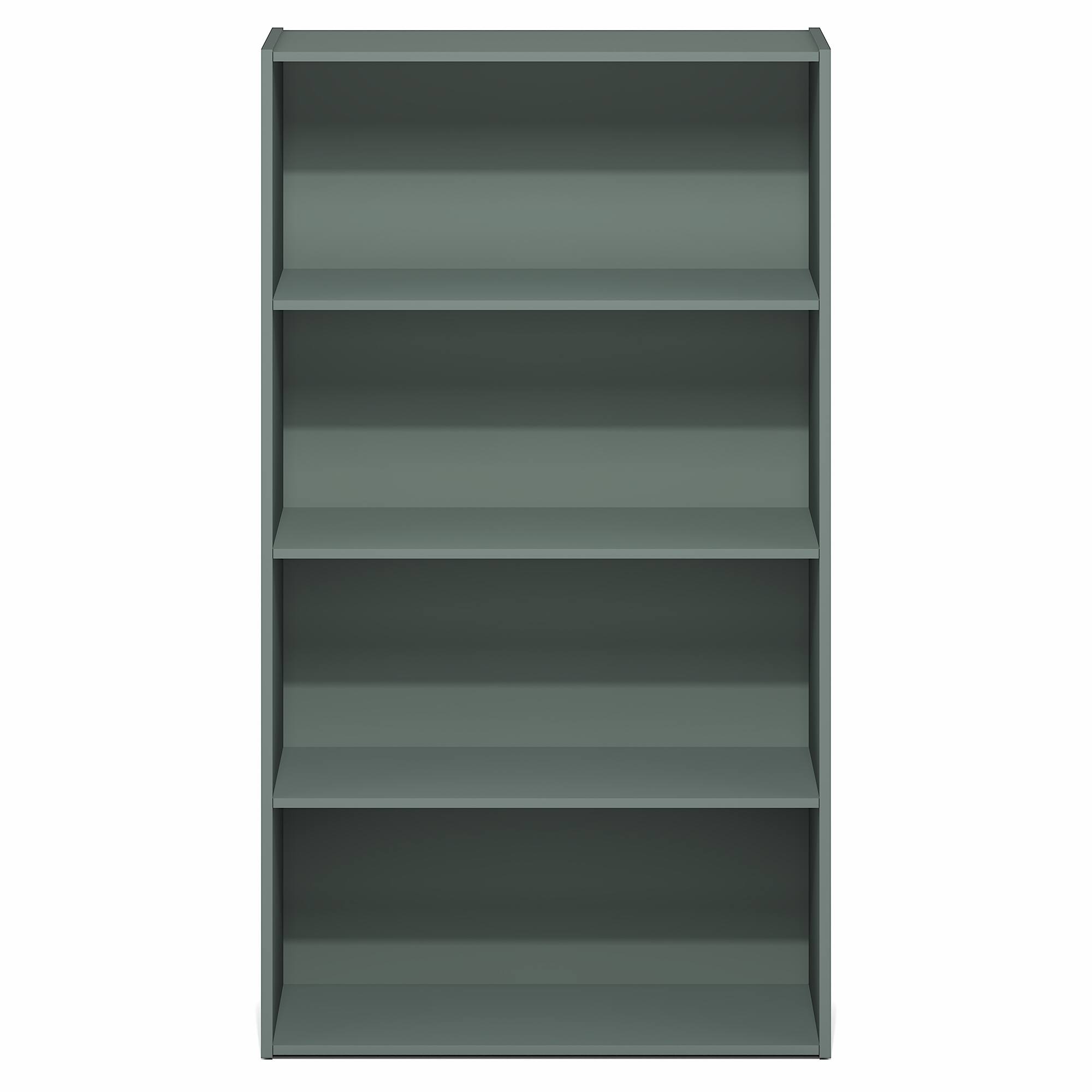 Alt View 7. Furinno - PASIR Book Shelf, 4-Tier Bookshelf, Bookcase, 9.4" x 23.6" x 41.7", for Living Room, Bedroom, Home Office - Sage Green.