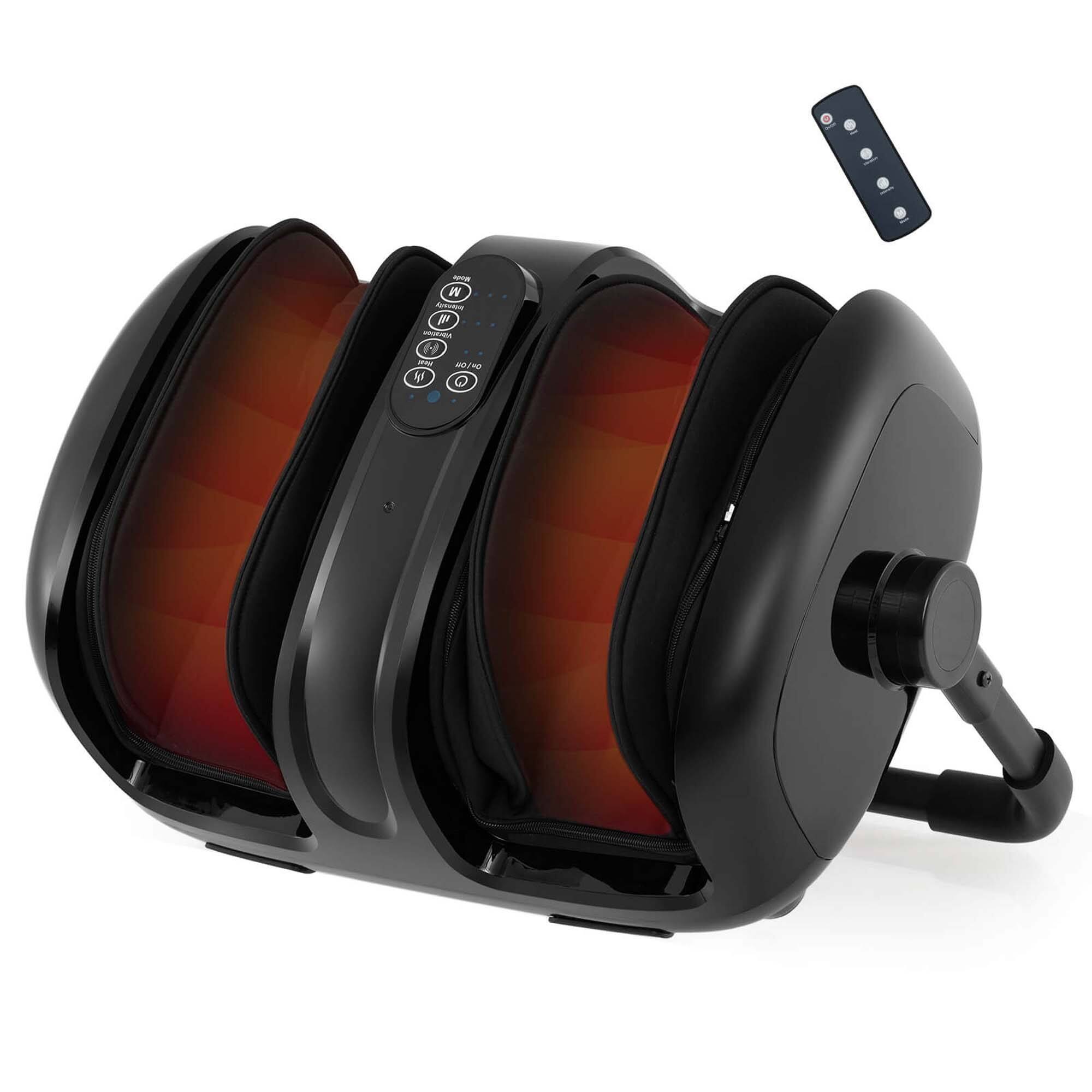 Alt View 19. Costway - Foot & Calf Massager Vibration Compression Electric Leg Massager Machine with Heat Black - Black.