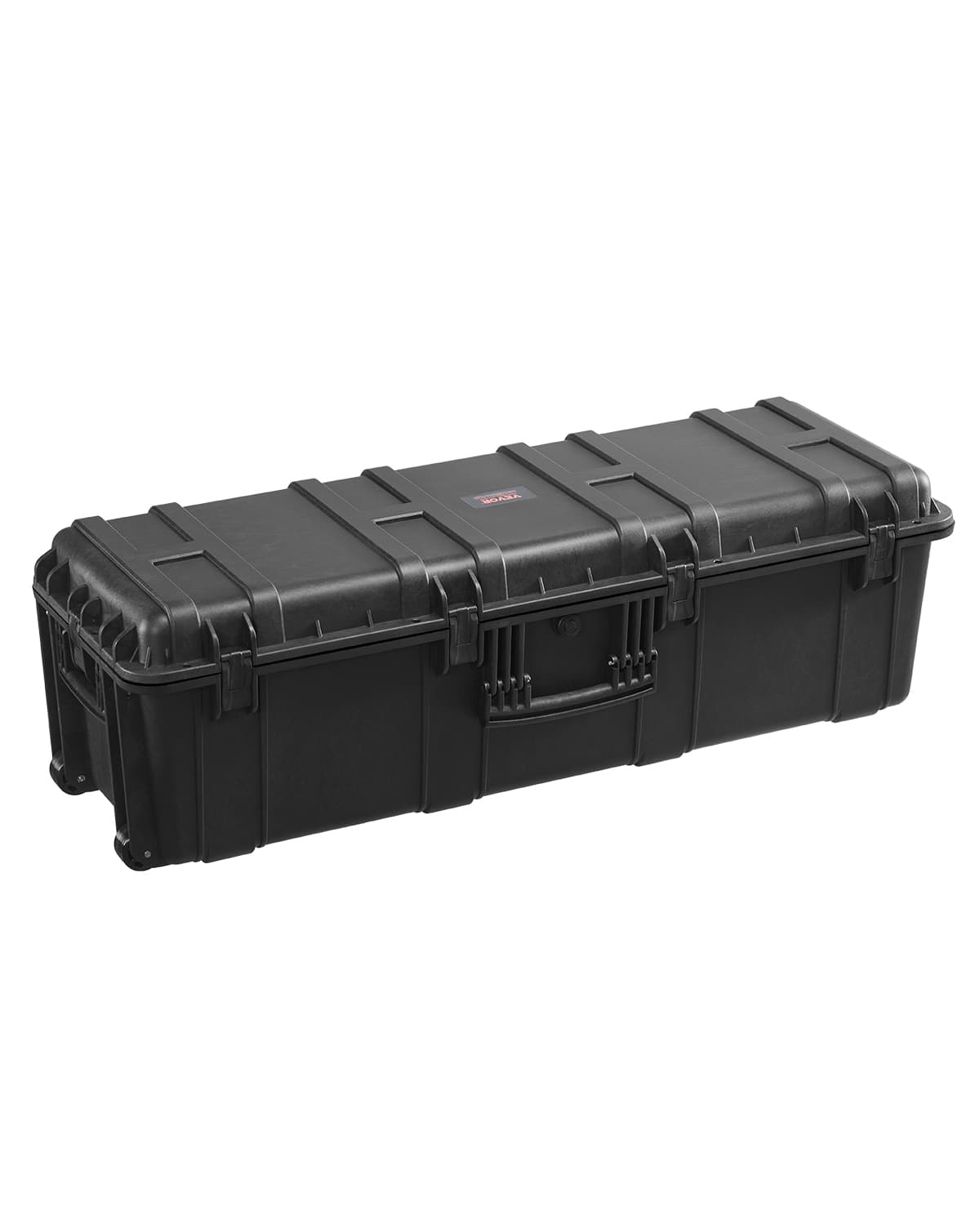 VEVOR - Weatherproof Hard Case, Heavy Duty Protective Dry Box Case with Pre-Cut Foam & Retractable Pull Handles for Travel - Black