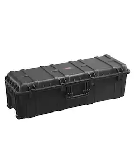 VEVOR - Weatherproof Hard Case, Heavy Duty Protective Dry Box Case with Pre-Cut Foam & Retractable Pull Handles for Travel - Black