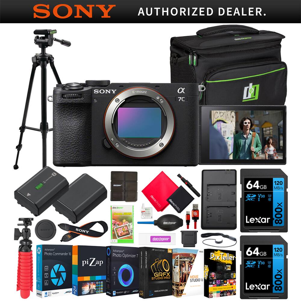 SONY AUTHORIZED DEALER.

SONY α7C

- E-mount
- Photo Commander 16
- piZap
- Ashampoo Photo Optimizer 7
- decoonor
- decognar
- 36000m
- GRFX STUDIO PRO
- 64GB 120 MB/s SP V30 L XC
- Lexar 800x 64GB 120 MB/s V30 L XC
- PixTeller
- MOVIE STUDIO PRO
- 64GB 120 MB/s SP V30 L XC
- Lexar 800x 64GB 120 MB/s V30 L XC