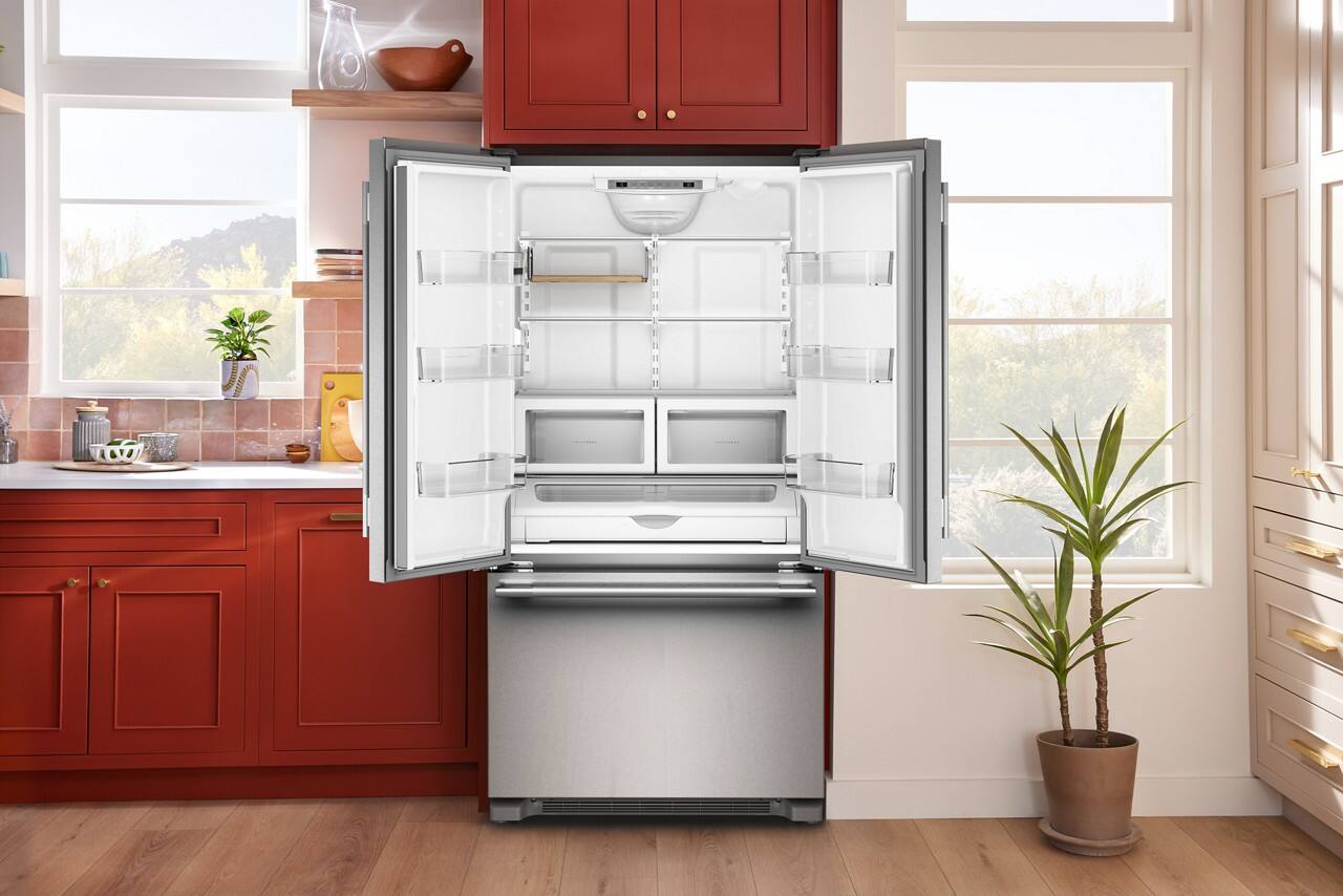 Alt View 11. KitchenAid - 36 in. wide 22 cu. ft. Counter-Depth French Door Refrigerator with Internal Water Dispenser - PrintShield Stainless.