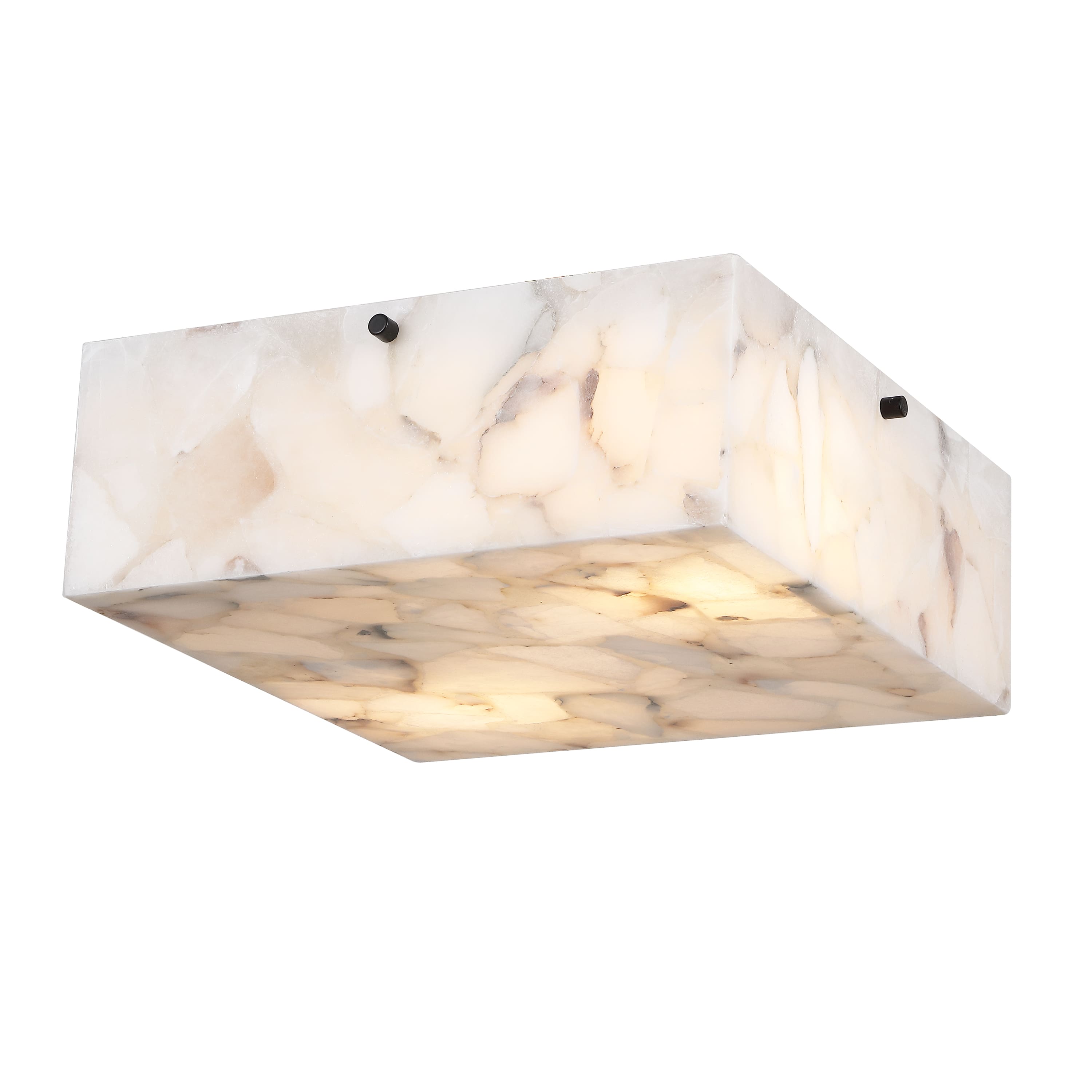 "Jonathan Y - Giulia 13"" 2-Light Modern Contemporary Alabaster/Iron Square LED Flush Mount, White Marbling/Black - Black/White" price history on PriceWatchPro