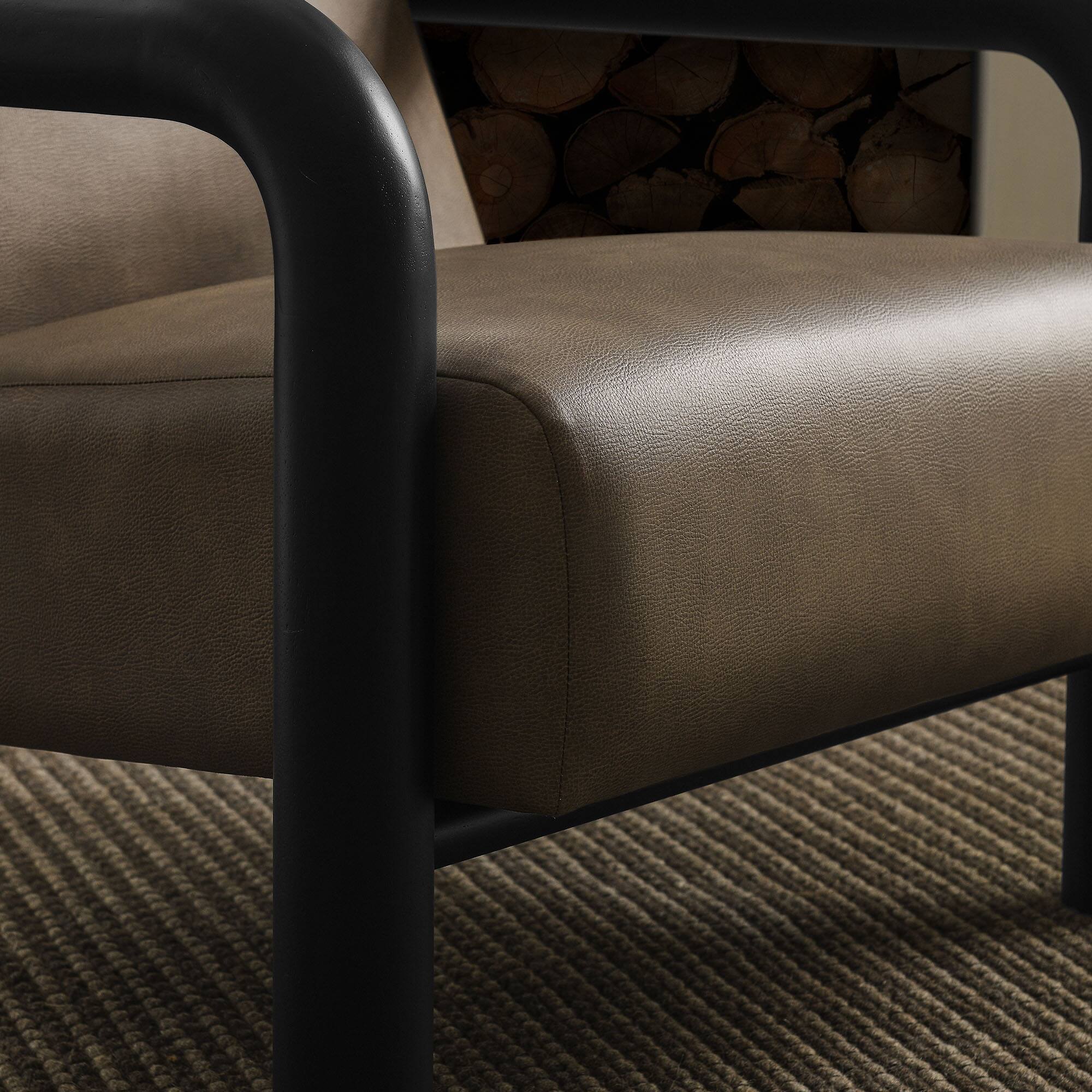 Alt View 1. Modway - Sereno Vegan Leather Accent Chair by Modway - Mushroom Black.