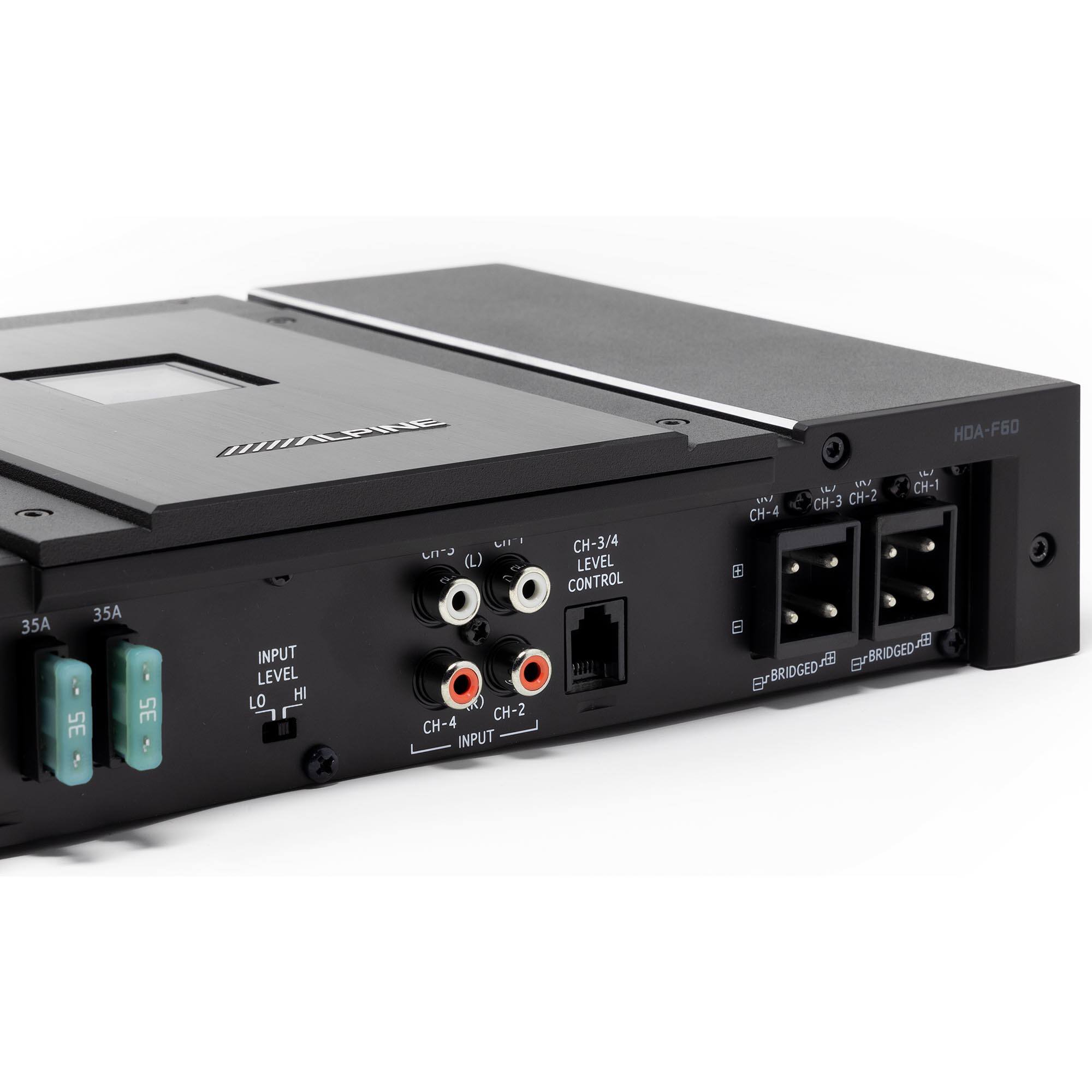 35A 35A SE U (L)  
INPUT LEVEL LO HI SE CH-2 CH-4 INPUT CH-3/4 LEVEL CONTROL  
HDA-F60  
CH-1 s in CH-3 CH-2 CH-4  
BRIDGED BRIDGED