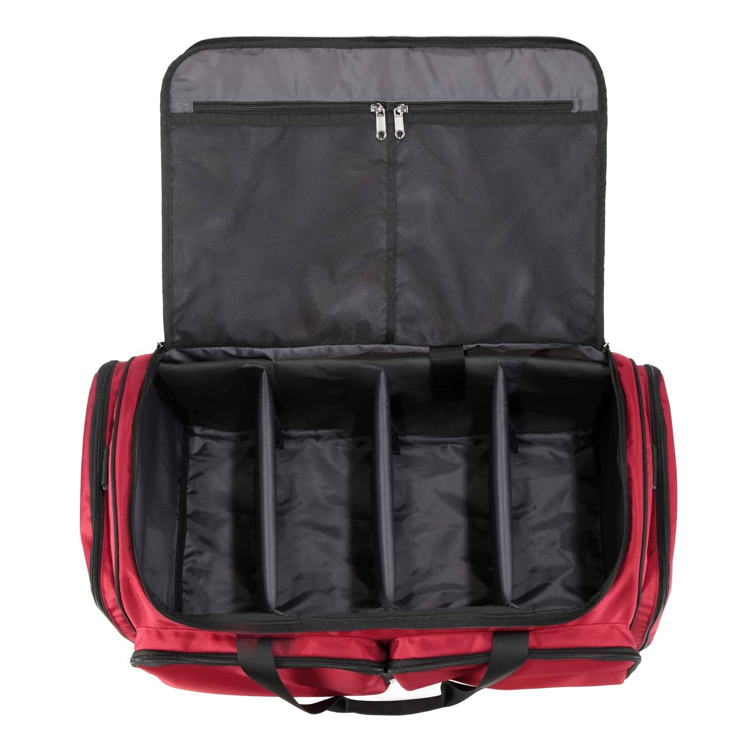Front. Paradigms Interiors - Sneaker Bag Travel Shoes Duffel Men Women Gym Sport Luggage Duffle Carrying Case Divider Adjustable Compart... - RED.