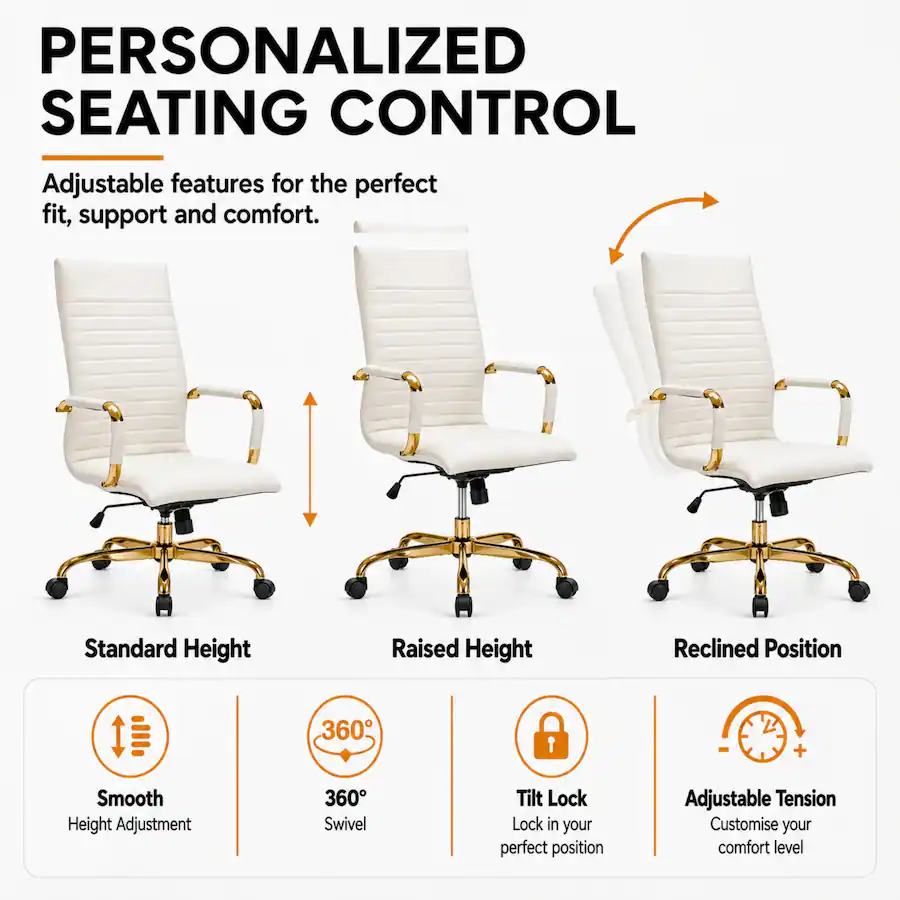 Combining Using A Ten Frame LeisureMod Harris Set of 2 Ergonomic High Back Leather Upholstered ...