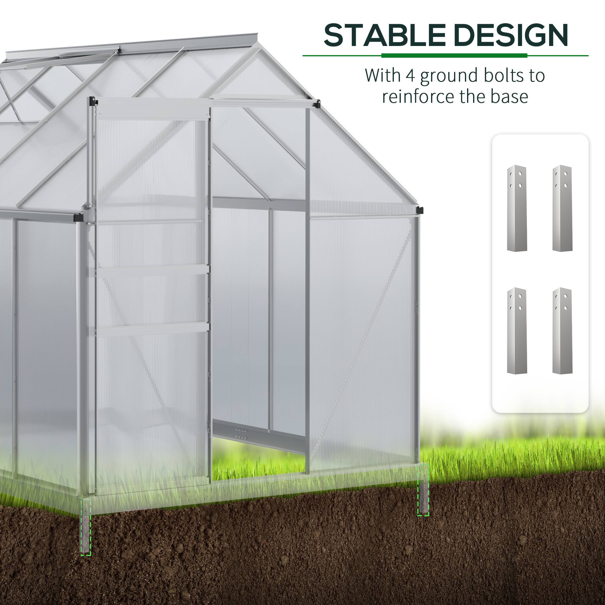 STABLE DESIGN  
With 4 ground bolts to reinforce the base