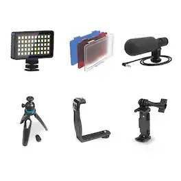 Bower - Smart Photo Vlogger Kit with LED, Microphone, Remote - Black