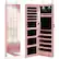 Alt View 17. Costway - Mirrored Wall & Door Mounted Jewelry Cabinet Storage Organizer with Lights&Drawer Pink - Pink.