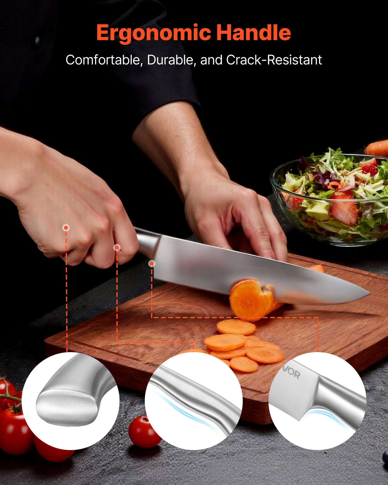 Ergonomic Handle  
Comfortable, Durable, and Crack-Resistant