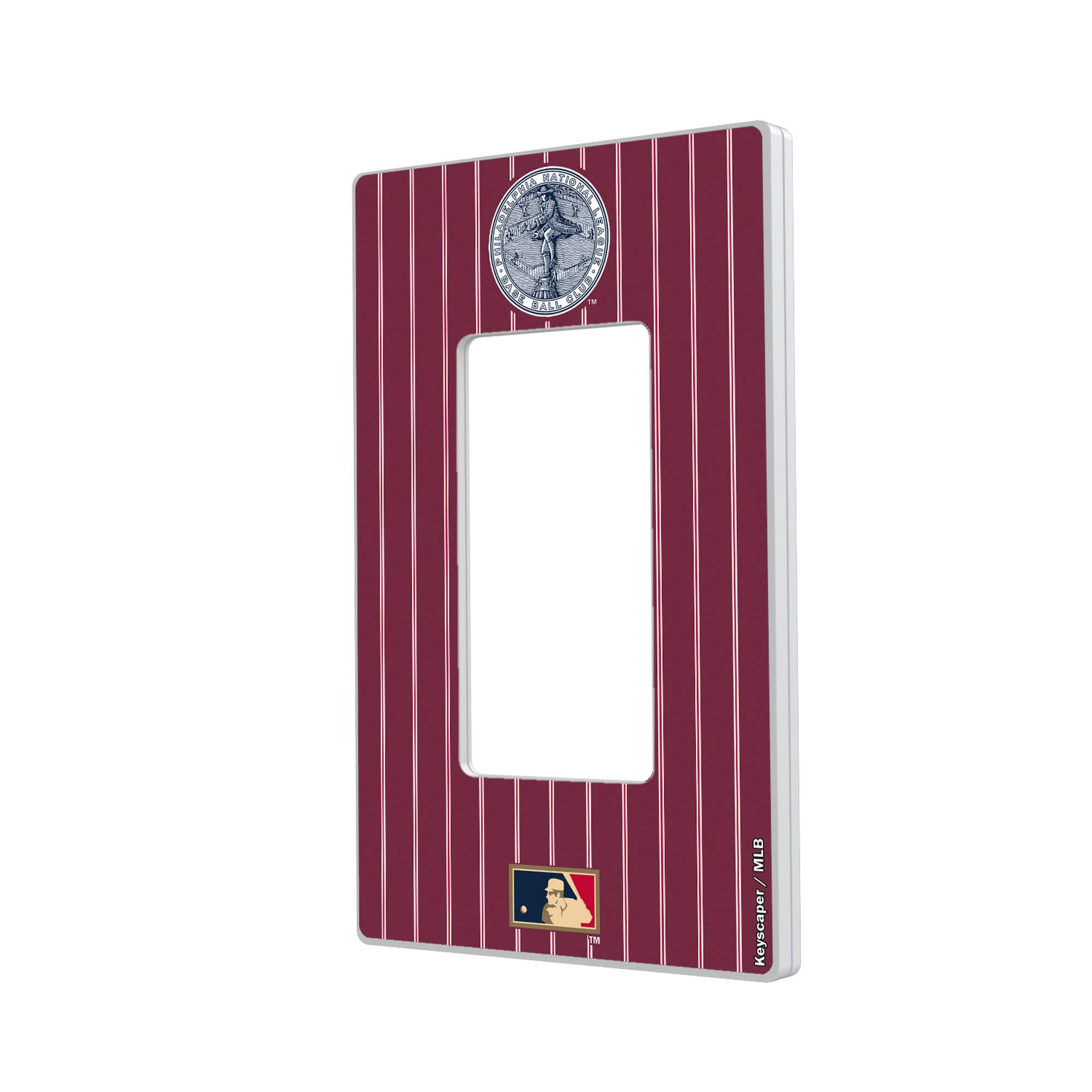 Keyscaper - 1915-1943 Cooperstown Pinstripe Single Rocker Light Switch Plate - Multicolor