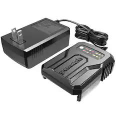 Front. Greenworks - 24V 2A Adaptor Charger - Black.