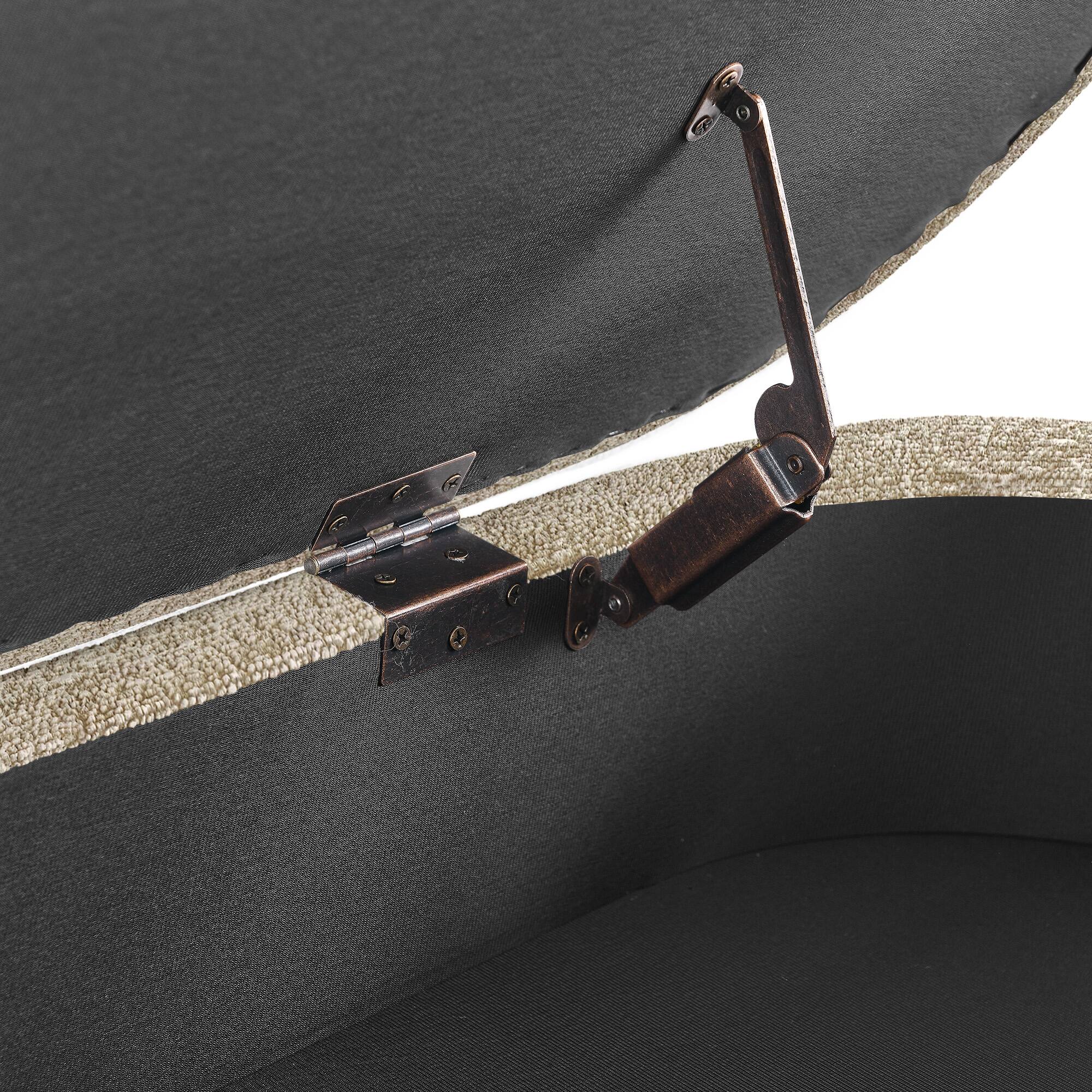 Alt View 5. GOODSILO - Elegant Fabric Storage Ottoman Bench with Wooden Legs for Living Room or Bedroom Footrest and Seating - Brown.