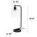 Left. Lalia Home - Modern Iron Desk Lamp with Glass Shade and USB Charging - Black.