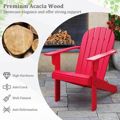 Gymax 2PCS Patio Adirondack Chair w/ Inclined Seat High