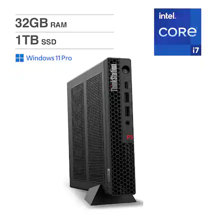 32GB RAM
1TB SSD
Windows 11 Pro
Intel Core i7
ThinkStation P3 Tiny