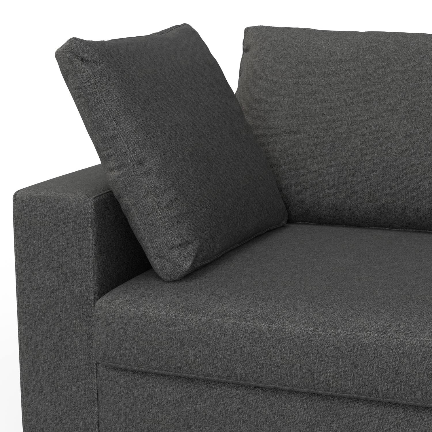 Alt View 5. Simpli Home - Charlie 96-inch Sofa in Tightly Woven Performance Fabric - Pebble Grey.