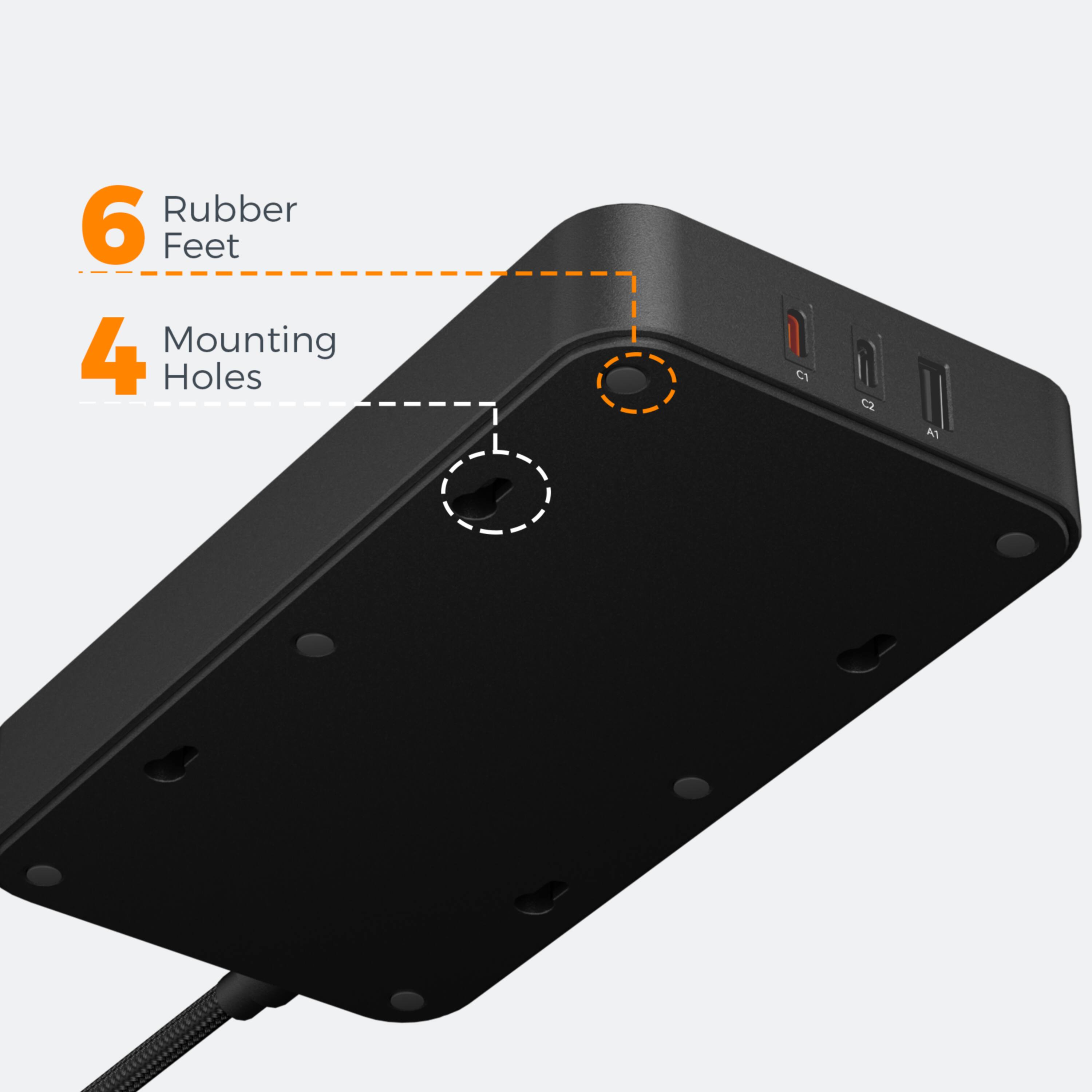 6 Rubber Feet  
4 Mounting Holes  
C1 Q2 A1
