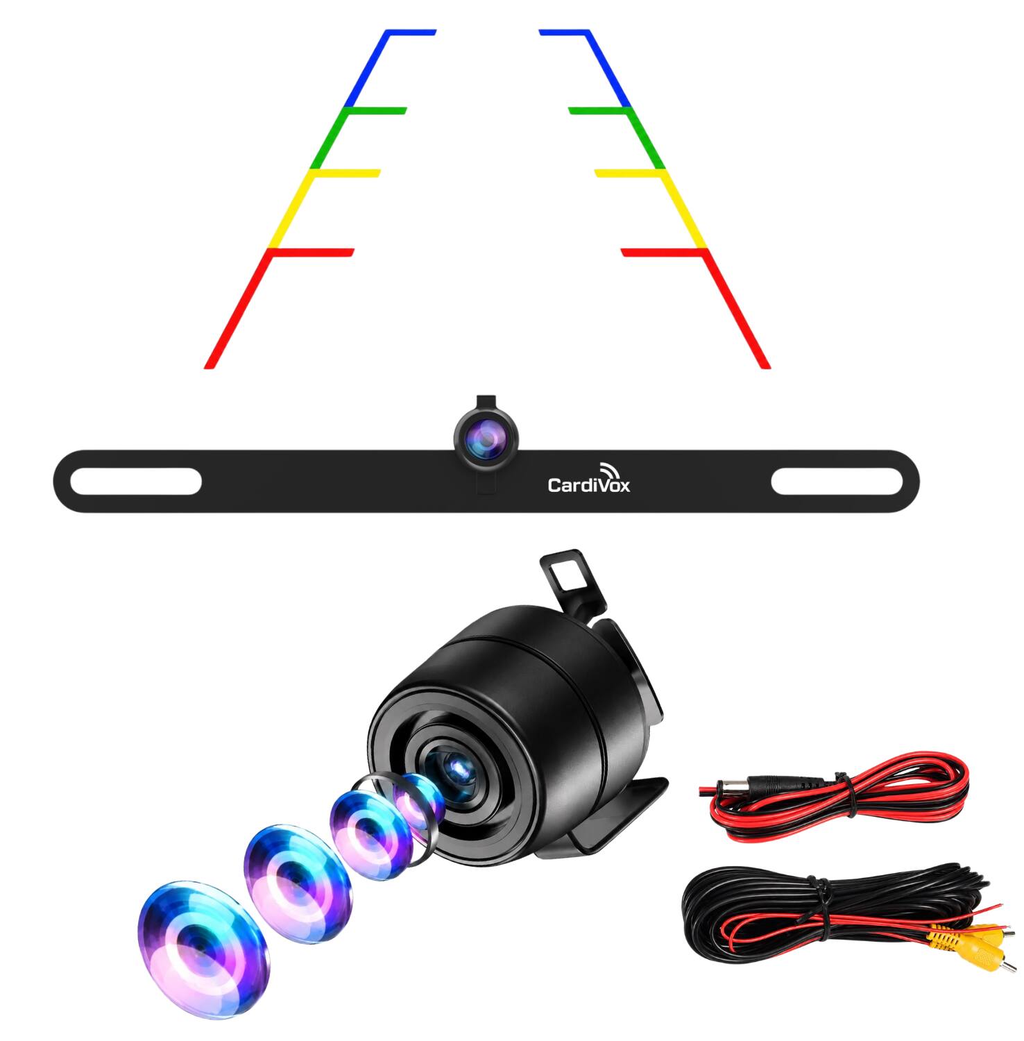 CardiVox License Plate Backup Camera – HD Rear View Camera with Night ...