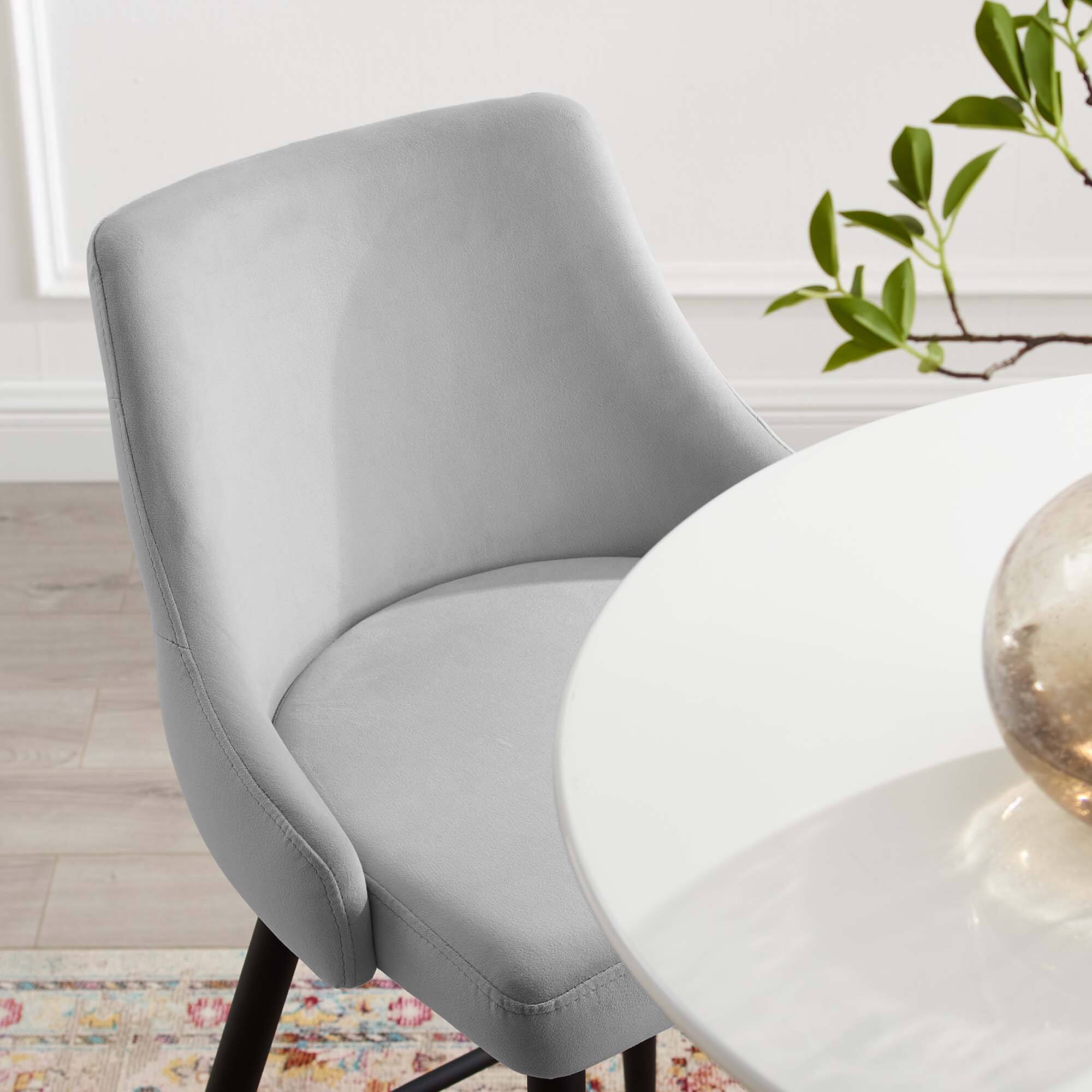 Back. Modway - Adorn Performance Velvet Bar Stool by Modway - Light Gray.