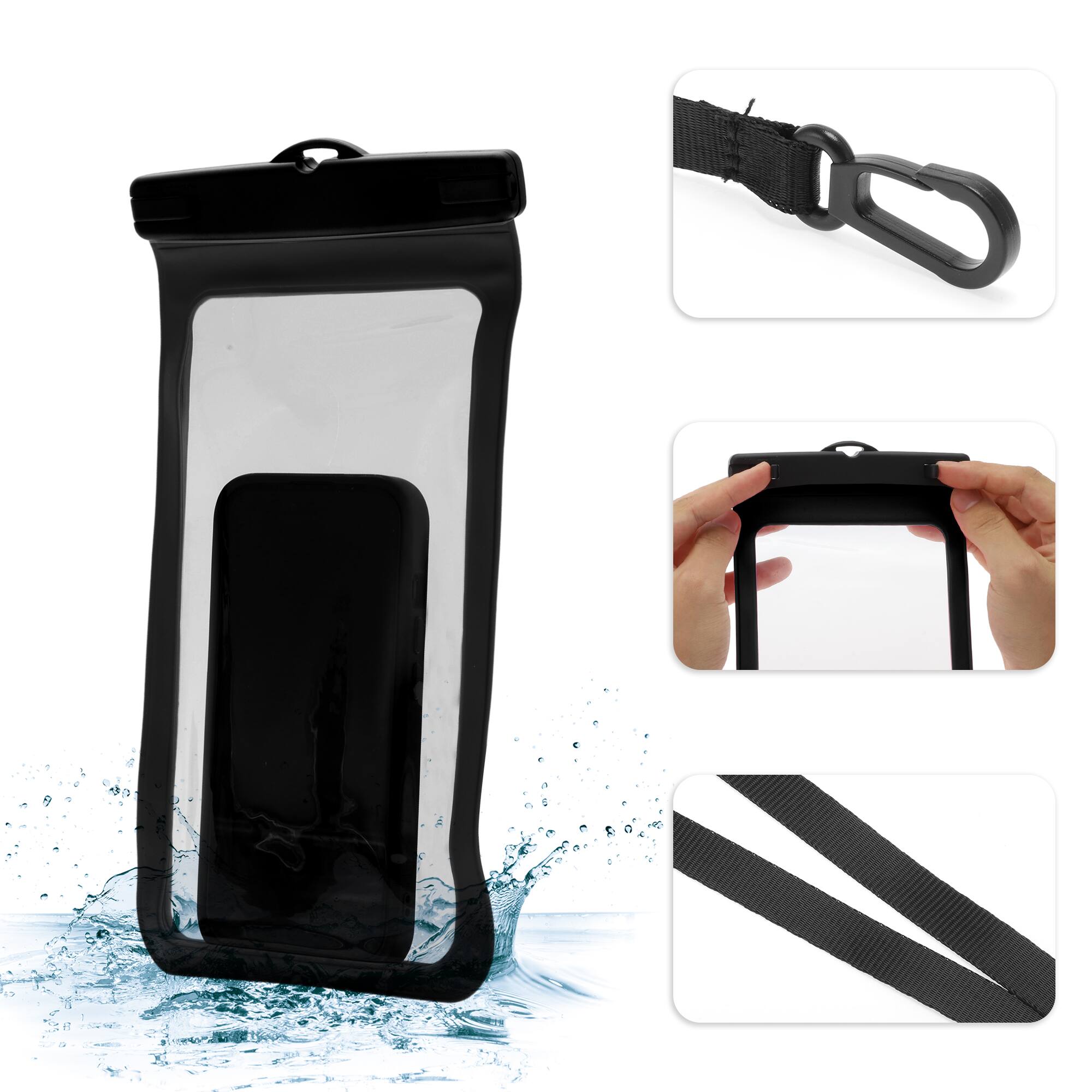 Alt View 2. Unique Bargains - 2pcs Mobile Waterproof Bag Universal Waterproof Case Compatible for Phone 5.51"x10.43" - Black.