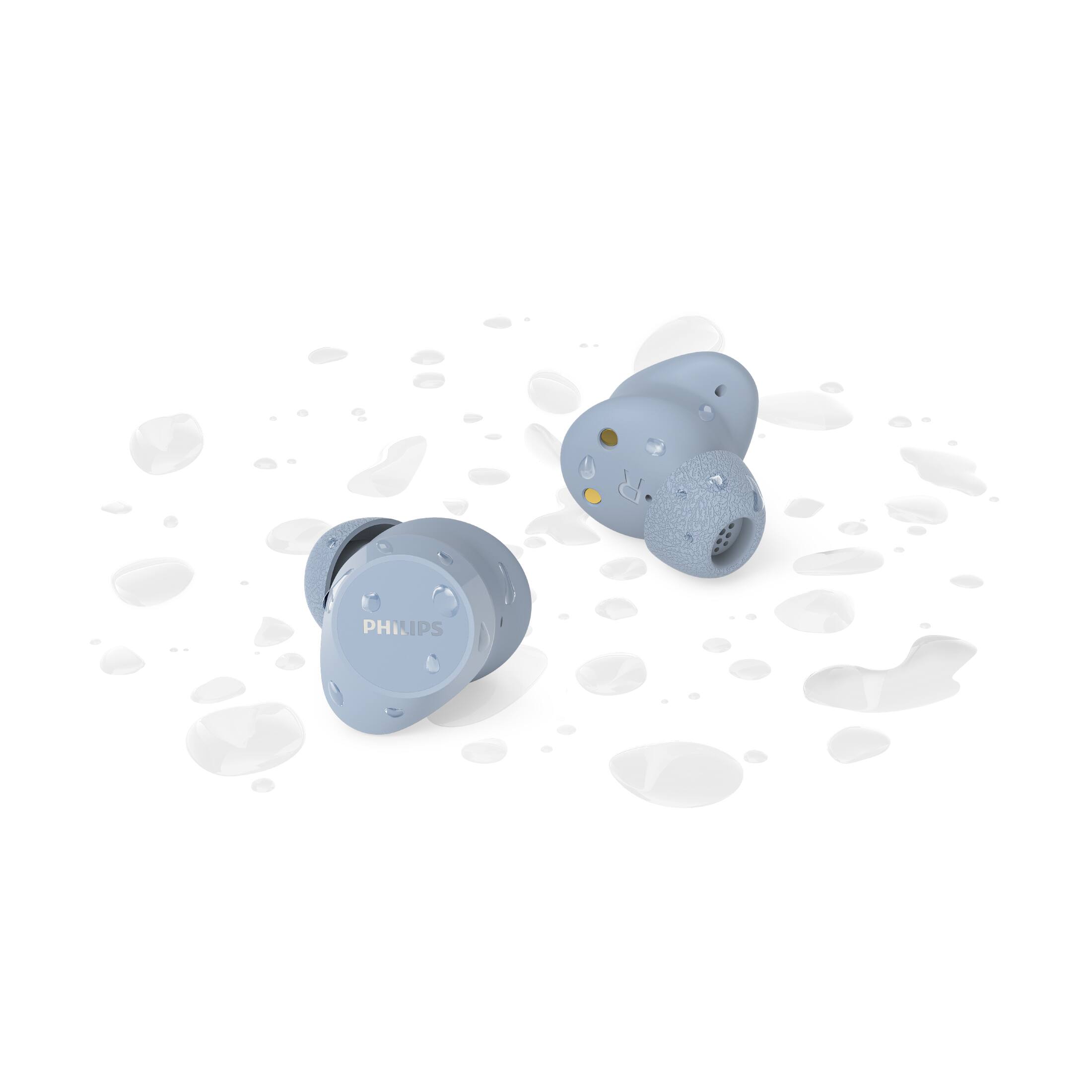 Angle. Philips - TAT1300 True Wireless In-Ear Bluetooth Earbuds with SecureFit Ear Tips, 24H Playtime - Blue.