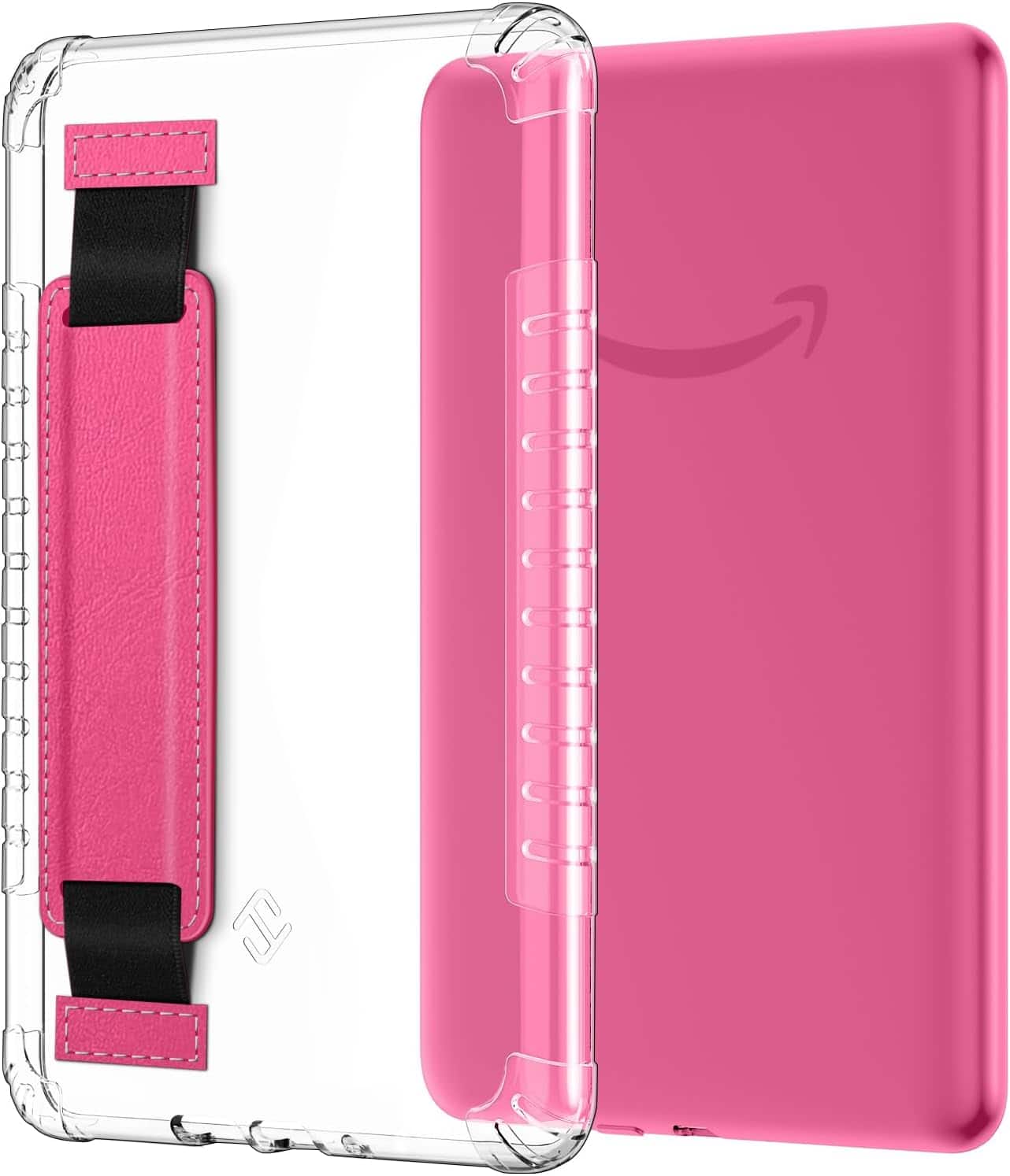 Fintie - Clear TPU Case for 7" Kindle Paperwhite 12th Gen 2024 & Kindle Colorsoft Slim Light Thin Soft Flexible TPU Back Cover - Raspberry Strap