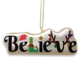OrnamentallyYou - Enchanting Believe Glittering Glass Festive Christmas Ornament - Multi-colored
