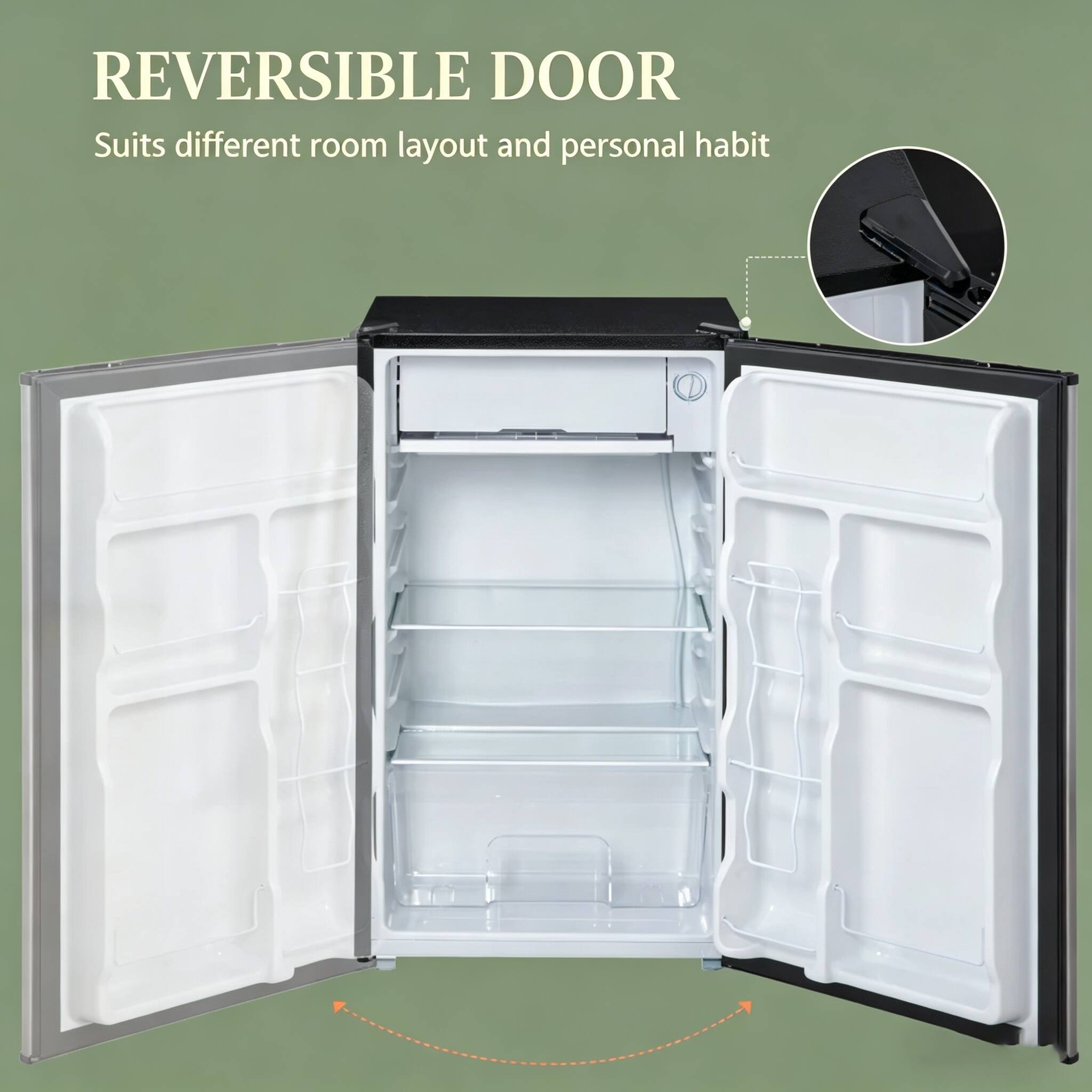 REVERSIBLE DOOR  
Suits different room layout and personal habit