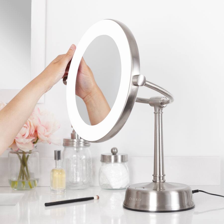 Alt View 1. Zadro - Lexington, LED Lighted Makeup Mirror with 10X/1X Magnifications - Chrome.