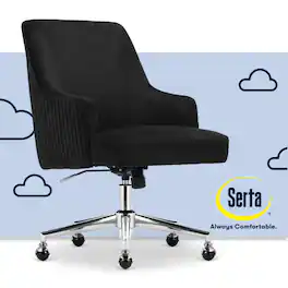 Serta - Serta® Scarlett Home Office Chair, Upholstery - Black Velvet