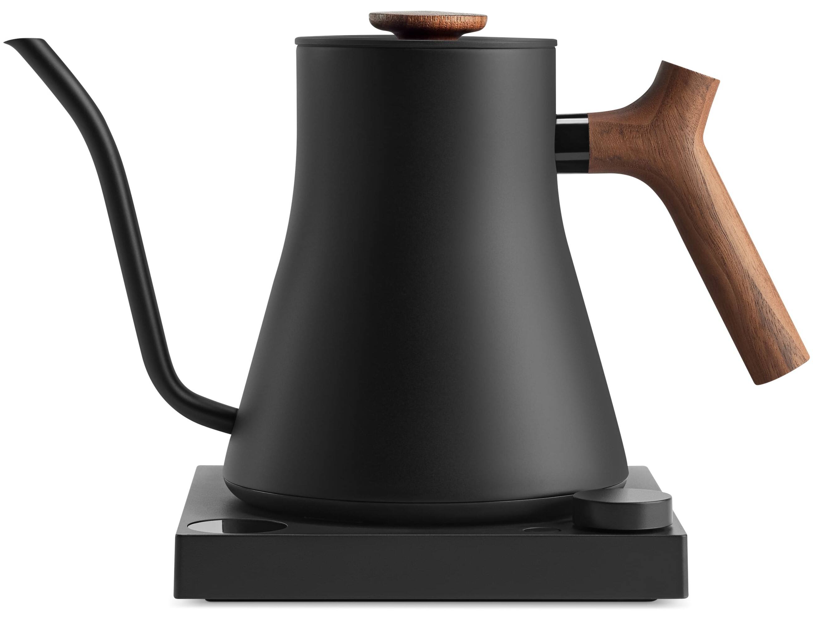 Front. Fellow - Stagg EKG Pro Electric Kettle with Precicse Temperature Control, Quick Heating, Timer & Scheduling, for Coffee & Tea - Matte Black w/ Walnut.