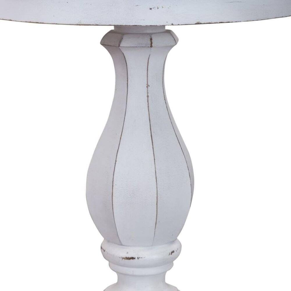Alt View 2. Starlight Canyon Home - Antique White Accent Table with Round Top - White.