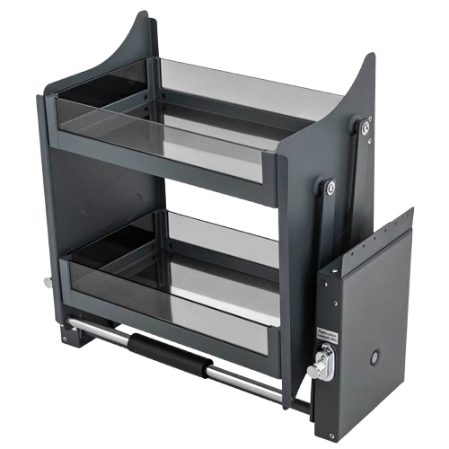 Front. Home Collection - 24 Inch Pull-Down Kitchen Cabinet Shelf Organizer with Hydraulic System - Black.