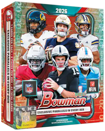 ONJ PURCHASE NECESSARY VISIT TOPPS.COM/NPN FOR DETAILS AND ENTRY.)
SPECIAL EXCLUSIVE PARALLELS IN EVERY BOX
7 CARDS PER PACK 6 PACKS PER BOX 42 TOTAL CARDS
2026 Ca DAWGS ACC W IP HAUDERS Wilson TITANIN 15 TITA NFL 1 NFLPA MEGA TBALL LEAGUE NATIONAL FOOTBALL LEAGUE
NO PURCHASE NECESSARY. FOR DETAILS AND ENTRY.) VISIT TOPPS.COM/NPN LA 394885711