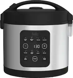 bella PRO - 20-Cup Digital Rice Cooker - Stainless Steel - Front_Zoom