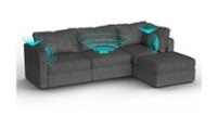 Lovesac - 4 Seats (3 Storage) + 5 Sides Lovesoft Sactional with 8 Speaker Immersive Sound + Charge System - Charcoal Grey - Front_Zoom