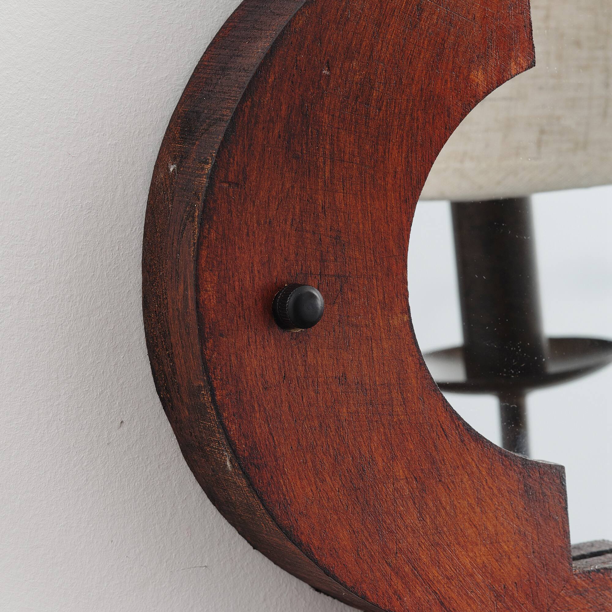 Alt View 2. Parrot Uncle - 13.8 in. 1-Light Antique Wooden Wall Sconce with Beige Linen Shade - Antique.