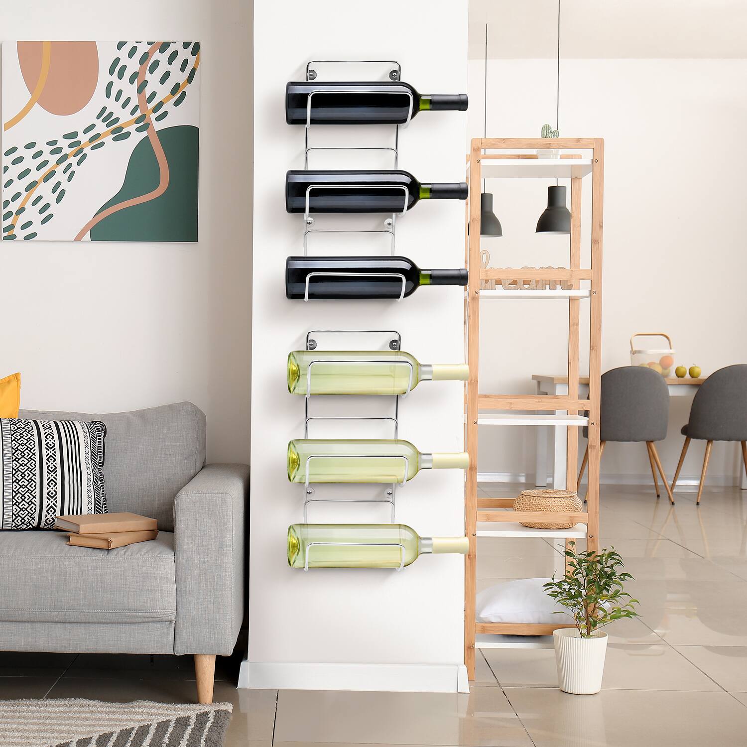 Alt View 4. Sorbus - Sorbus Towel Holder for Bathroom Wall - 12 Level Wall Mounted Towel Rack Shelves for Rolled Bath Towels, Washcloths - Silver.